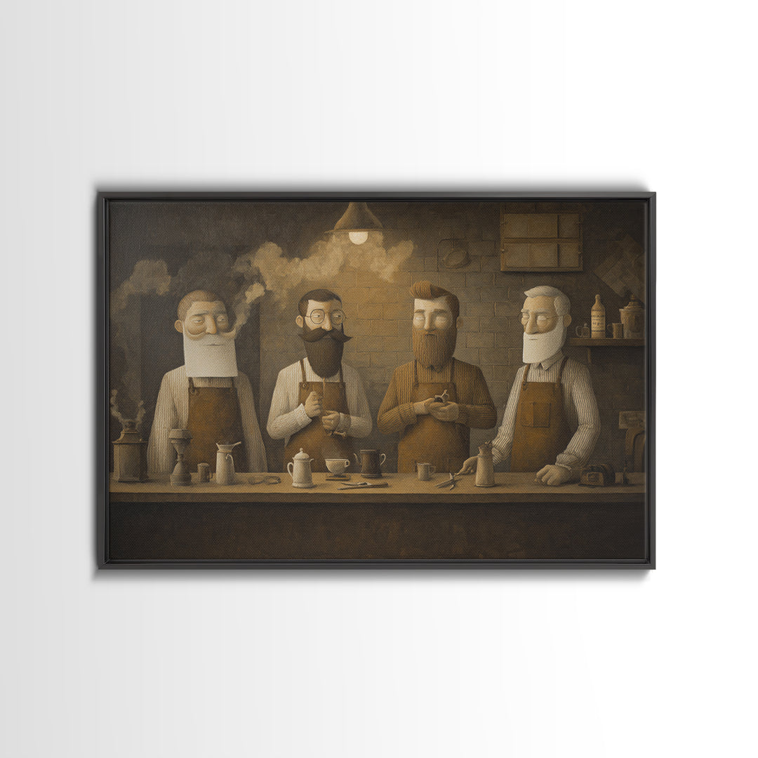 Barber Shop Quartet Musical Poster Without Interior Canvas Print, Barbershop Art, Unique Wall Art, Barbershop Decor, Grooming, BAA-3x2-25