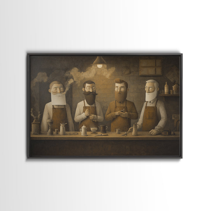 Barber Shop Quartet Musical Poster Without Interior Canvas Print, Barbershop Art, Unique Wall Art, Barbershop Decor, Grooming, BAA-3x2-25