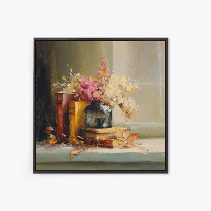 Warm Fireplace Still Life Canvas Print, Bed and Breakfast Art, Bedroom Wall Decor, Living Room Decor, Fine Art, BAB-1x1-18