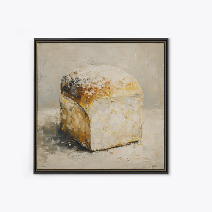 Freshly Baked Bread Framed Canvas Print, Bed and Breakfast Art, Abstract Art, Living Room Decor, Fine Art, Coffee Art, BAB-1x1-44