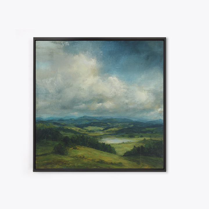 Classic Landscape with Rolling Green Hills Canvas Print, Bed and Breakfast Art, Wall Decor, Living Room Decor, BAB-1x1-48