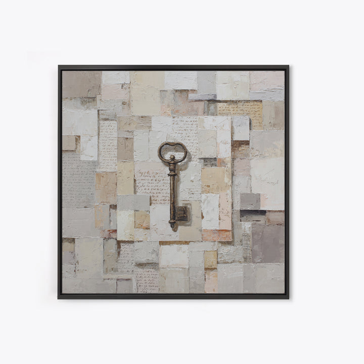 Antique Key and Handwritten Letter Arrangement Without Canvas Print, Bed and Breakfast Art, Wall Decor, Living Room Decor, BAB-1x1-81