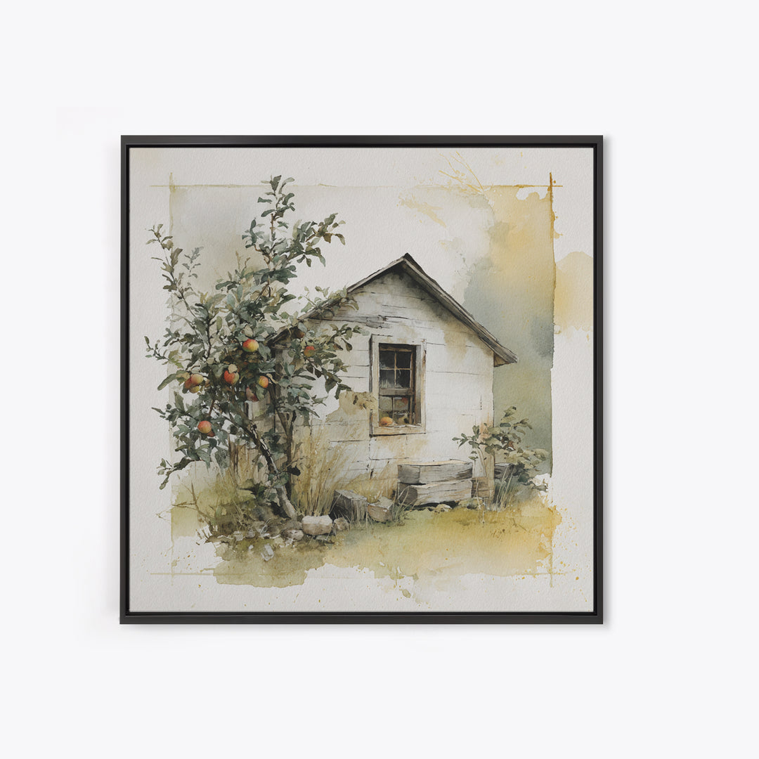 Apple Orchard Scene Canvas Print, Bed and Breakfast Art, Minimalist Decor, Living Room Decor, Fine Art, Abstract Art, BAB-1x1-85