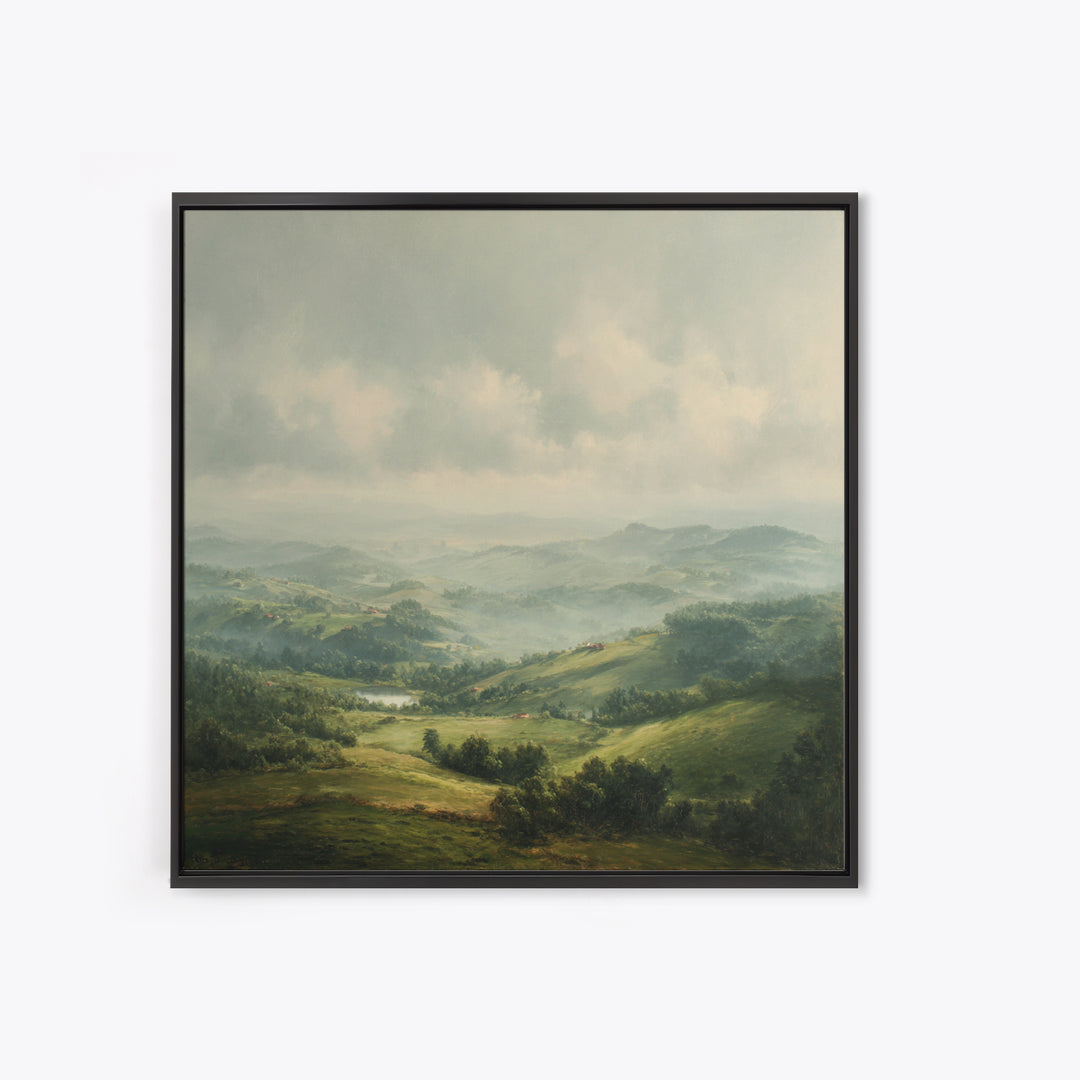 Classic Landscape with Rolling Green Hills Canvas Print, Bed and Breakfast Art, Art Print, Living Room Decor, BAB-1x1-96
