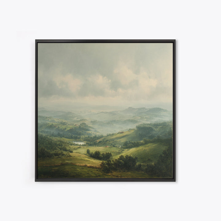 Classic Landscape with Rolling Green Hills Canvas Print, Bed and Breakfast Art, Art Print, Living Room Decor, BAB-1x1-96