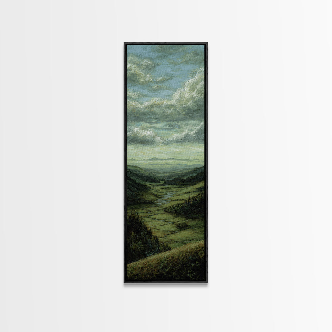 Classic Landscape with Rolling Green Hills Canvas Print, Bed and Breakfast Art, Art Print, Living Room Decor, BAB-1x3-36