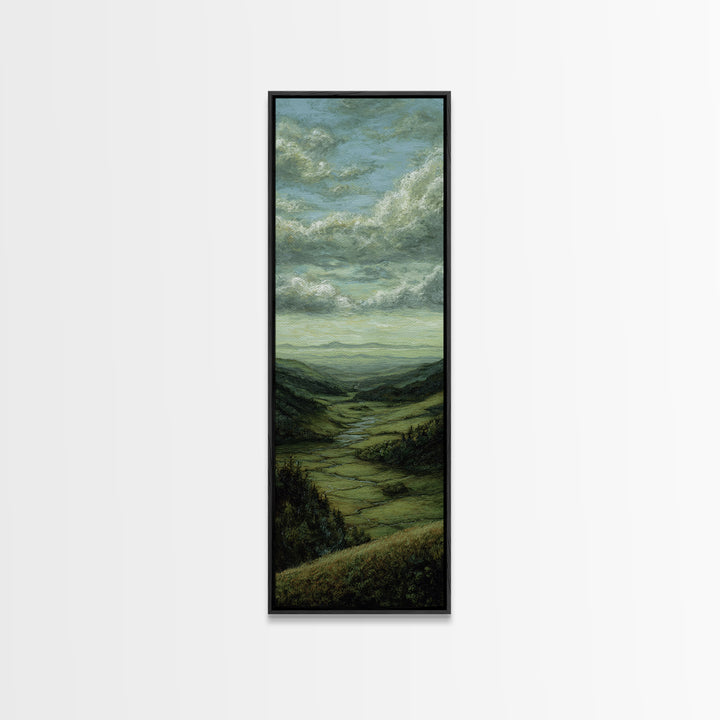 Classic Landscape with Rolling Green Hills Canvas Print, Bed and Breakfast Art, Art Print, Living Room Decor, BAB-1x3-36