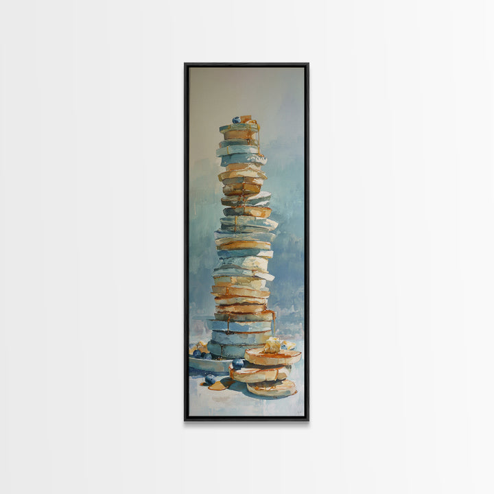 Blueberry Pancakes Still Life Canvas Print, Bed and Breakfast Art, Bedroom Wall Art, Living Room Decor, Fine Art, BAB-1x3-68