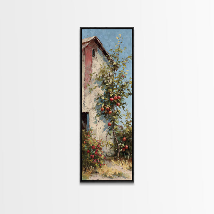 Apple Orchard Scene Canvas Print, Bed and Breakfast Art, Boho Decor, Living Room Decor, Oil Painting, Art Print, BAB-1x3-97