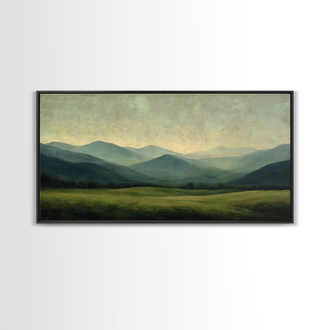 Classic Landscape with Rolling Green Hills Canvas Print, Bed and Breakfast Art, Statement Artwork, Living Room Decor, BAB-2x1-20