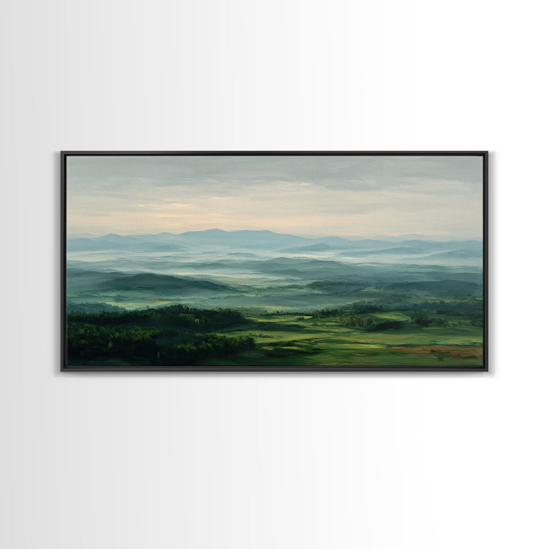 Classic Landscape with Rolling Green Hills Canvas Print, Bed and Breakfast Art, Printable Wall Art, Living Room Decor, Fine Art, BAB-2x1-68