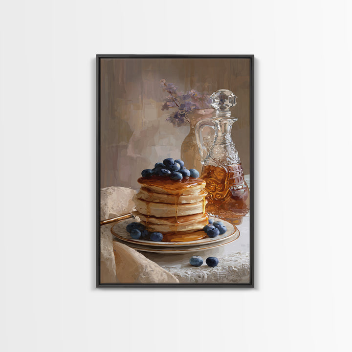 Blueberry Pancakes Still Life Canvas Print, Bed and Breakfast Art, Gallery Decor, Living Room Decor, Fine Art, BAB-2x3-16