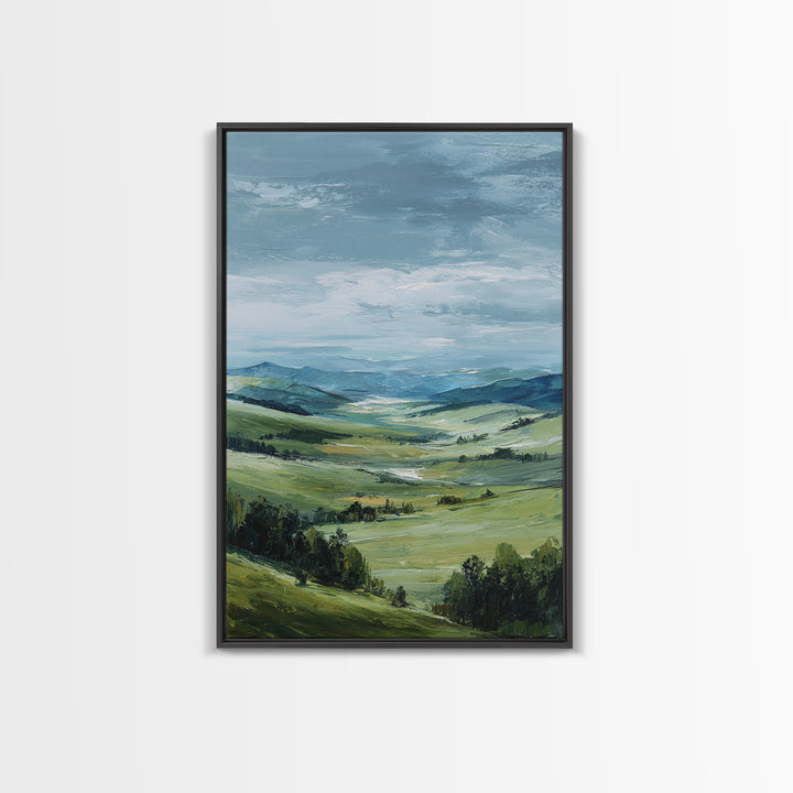 Classic Landscape with Rolling Green Hills Canvas Print, Bed and Breakfast Art, Printable Wall Art, Living Room Decor, BAB-2x3-80