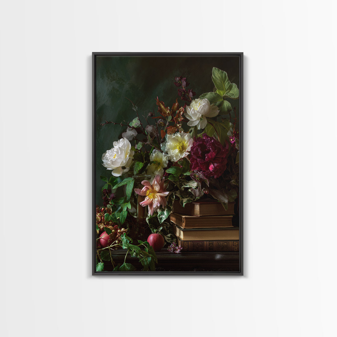 Warm Fireplace Still Life Framed Canvas Print, Bed and Breakfast Art, Printable Wall Art, Living Room Decor, Watercolor Art, BAB-2x3-98