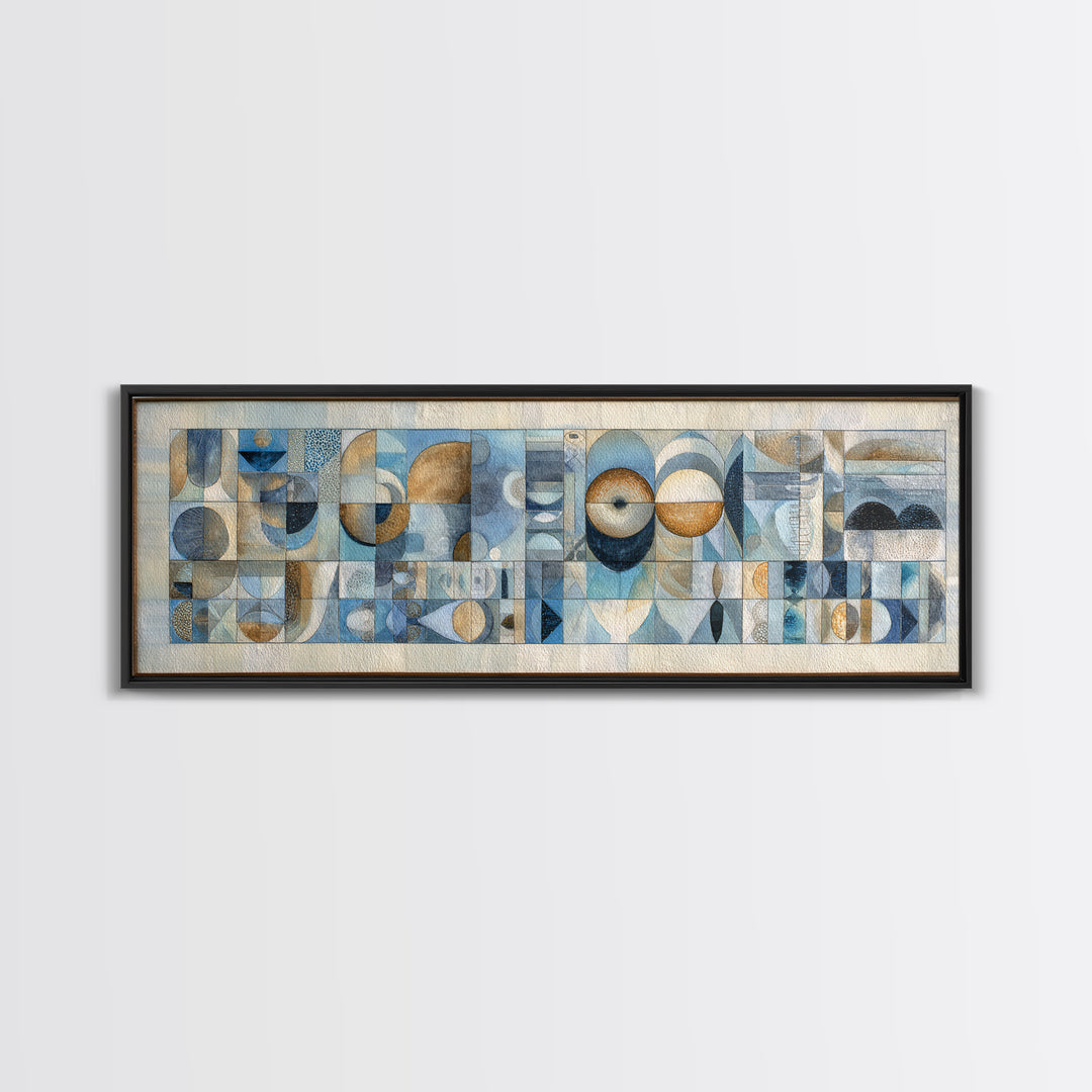 Quilt Pattern Folk Art Composition Framed Canvas Print, Bed and Breakfast Art, Printable, Living Room Decor, Fine Art, BAB-3x1-99