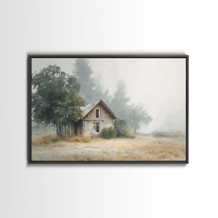 Old Farmhouse Landscape Canvas Print, Bed and Breakfast Art, Wood Wall Art, Living Room Decor, Oil Painting, BAB-3x2-83