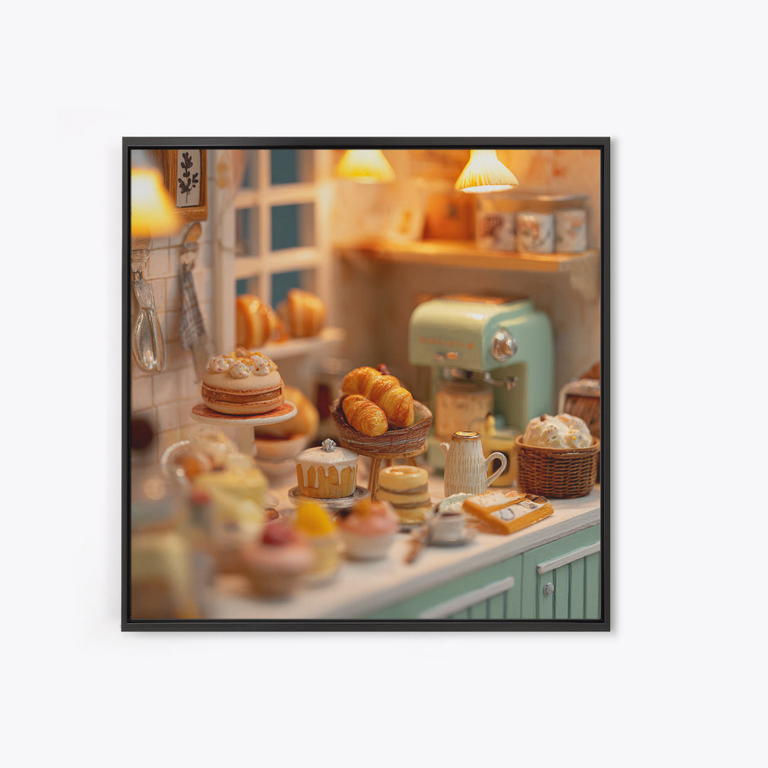 French Patisserie Window Display of Pastel Pastries Canvas Print, Bakery Art, Kids Art, Bakery Decor, Fine Art, Patisserie, BAK-1x1-50