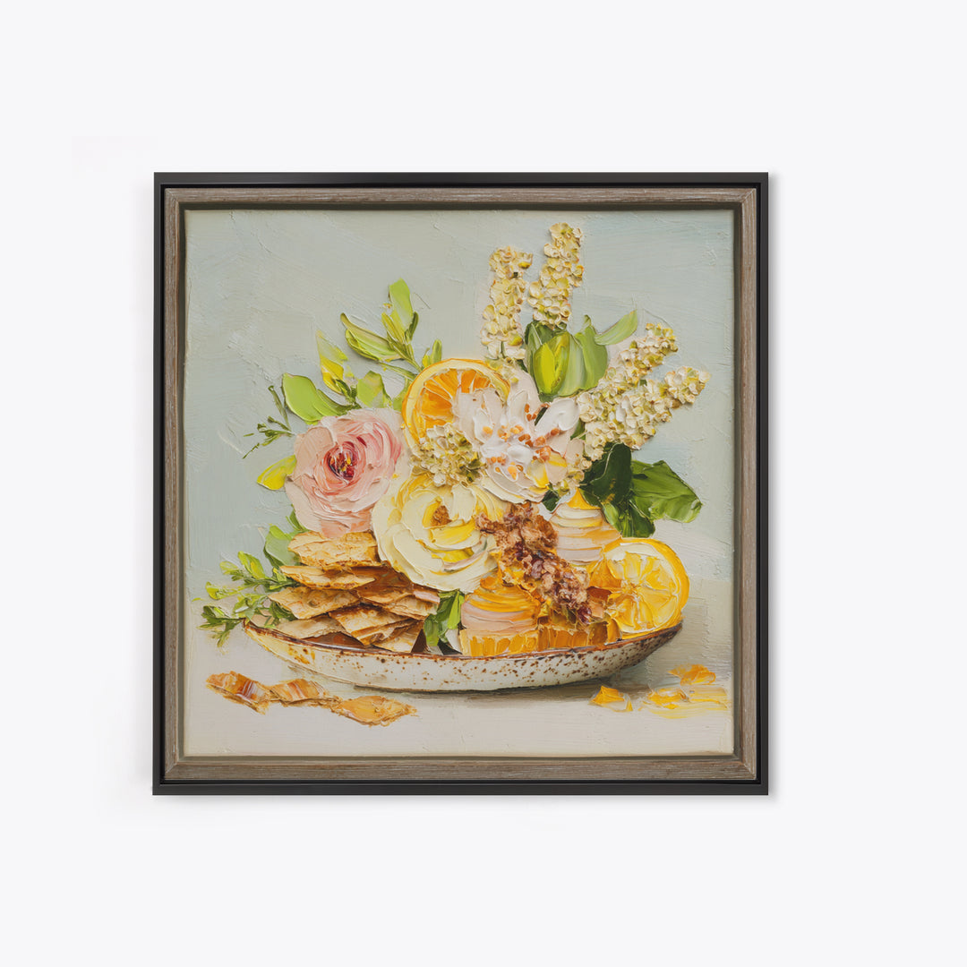 Cupcake Bouquet Painted Framed Canvas Print, Bakery Art, Kitchen Wall Decor, Bakery Decor, Patisserie, Whimsical Wall Art, BAK-1x1-7