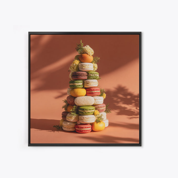 Single Perfect Macaron Tower Canvas Print, Bakery Art, Print, Bakery Decor, Fine Art, Patisserie, Food Art, Kitchen Print, BAK-1x1-99