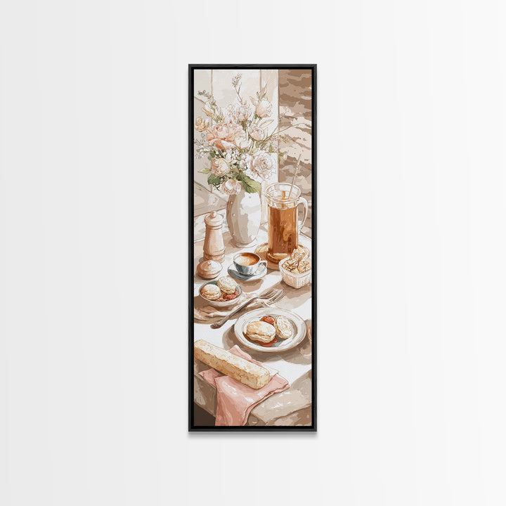 Tea and Scone Arrangement Canvas Print, Bakery Art, Printable Wall Art, Bakery Decor, Fine Art, Patisserie, Coffee Wall Art, BAK-1x3-32
