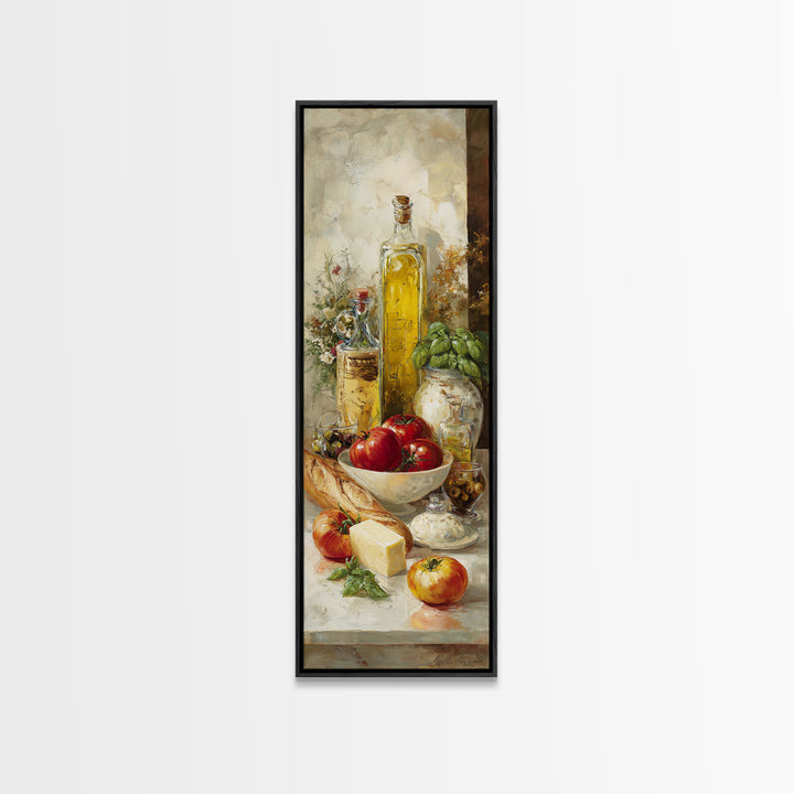 Baguette and Butter Still Life on Marble Canvas Print, Bakery Art, Digital Download Art, Bakery Decor, Fine Art, Patisserie, BAK-1x3-68