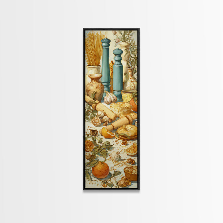 Patisserie Pattern of Rolling Pins and Pastries Canvas Print, Bakery Art, Kitchen Art Print, Bakery Decor, Fine Art, Patisserie, BAK-1x3-81