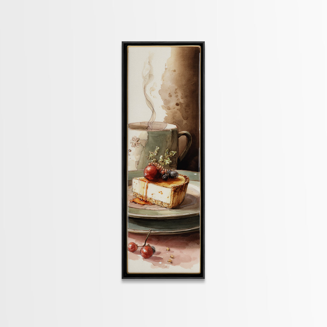 Cherry Tart Still Life Canvas Print, Bakery Art, Kids Art, Bakery Decor, Fine Art, Patisserie, Minimalist Decor, BAK-1x3-89
