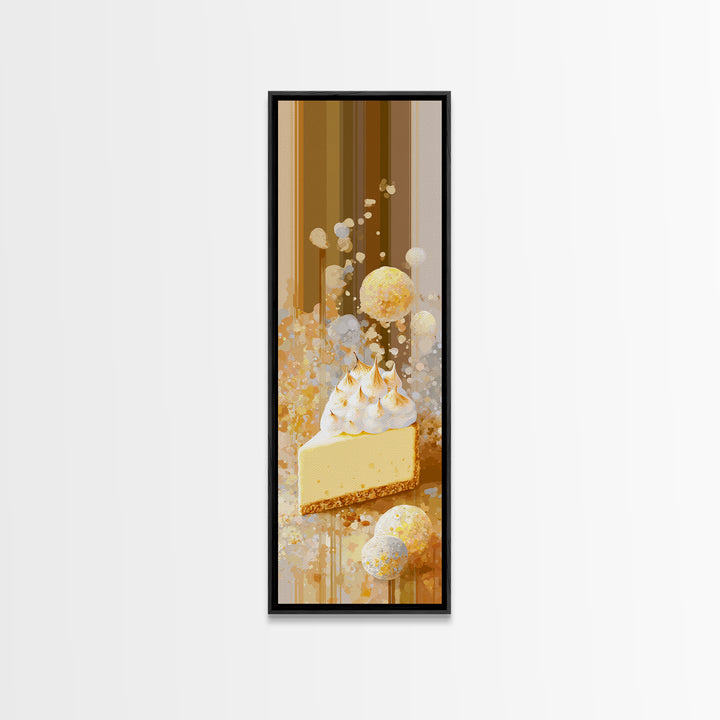 Lemon Meringue Pie Slice Canvas Print, Bakery Art, Room Decor, Bakery Decor, Fine Art, Patisserie, Digital Print, Printable Art, BAK-1x3-94