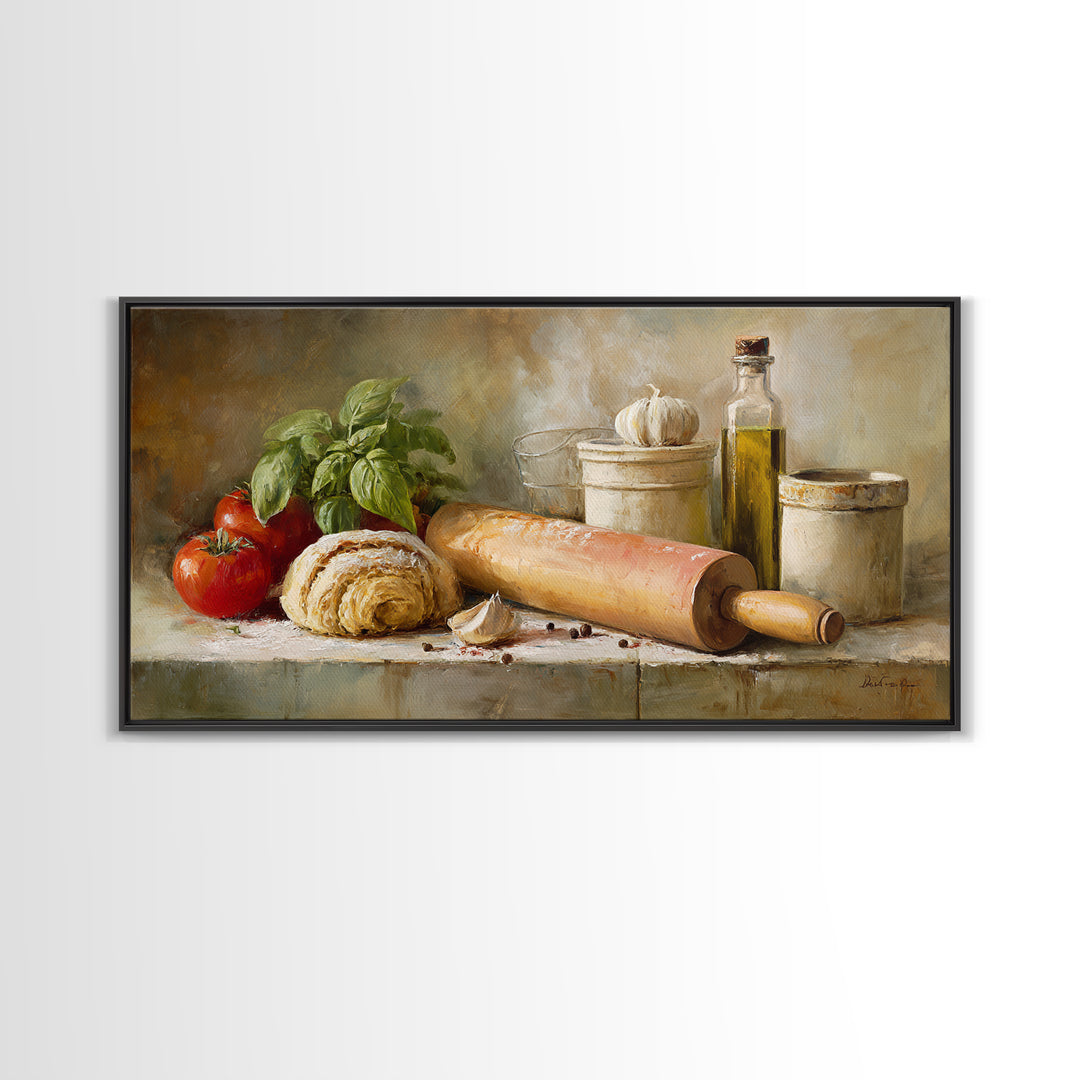 Patisserie Pattern of Rolling Pins and Pastries Canvas Print, Bakery Art, Kitchen Decor, Bakery Decor, Fine Art, Patisserie, BAK-2x1-17