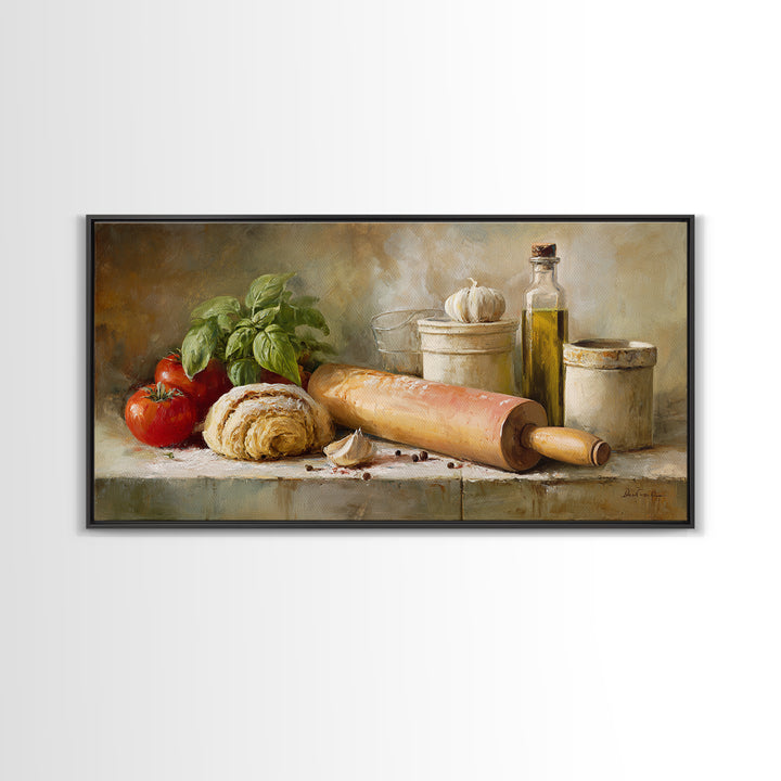 Patisserie Pattern of Rolling Pins and Pastries Canvas Print, Bakery Art, Kitchen Decor, Bakery Decor, Fine Art, Patisserie, BAK-2x1-17