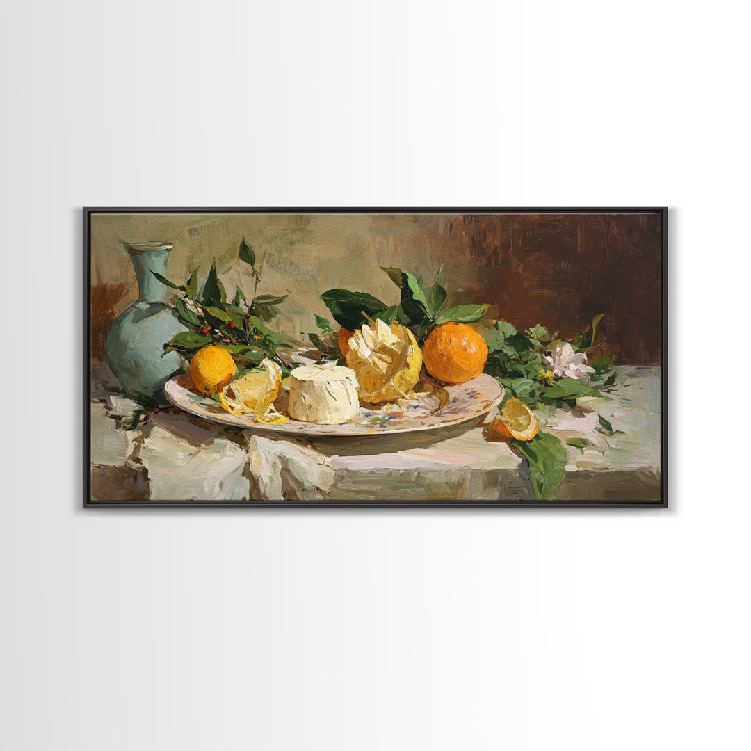 Cherry Tart Still Life Framed Canvas Print, Bakery Art, Digital Print, Bakery Decor, Fine Art, Patisserie, Kitchen Art Print, BAK-2x1-25