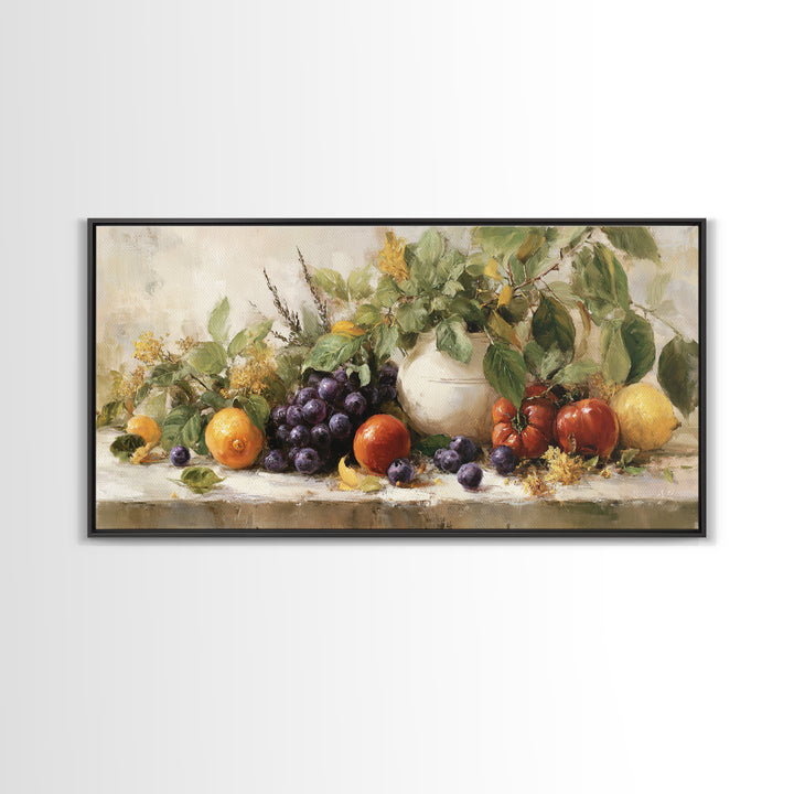 Blueberry Galette with Rustic Farmhouse Texture Framed Canvas Print, Bakery Art, Gallery Decor, Bakery Decor, Patisserie, BAK-2x1-67