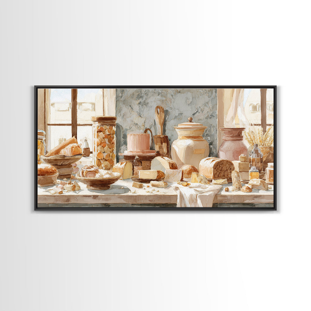 French Patisserie Window Display of Pastel Pastries Canvas Print, Bakery Art, Digital Print, Bakery Decor, Fine Art, Patisserie, BAK-2x1-70