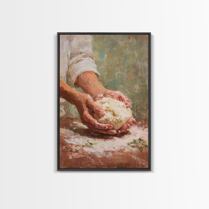 Baker Hands Shaping Dough Canvas Print, Bakery Art, Watercolor Art, Bakery Decor, Fine Art, Patisserie, French Wall Art, BAK-2x3-49