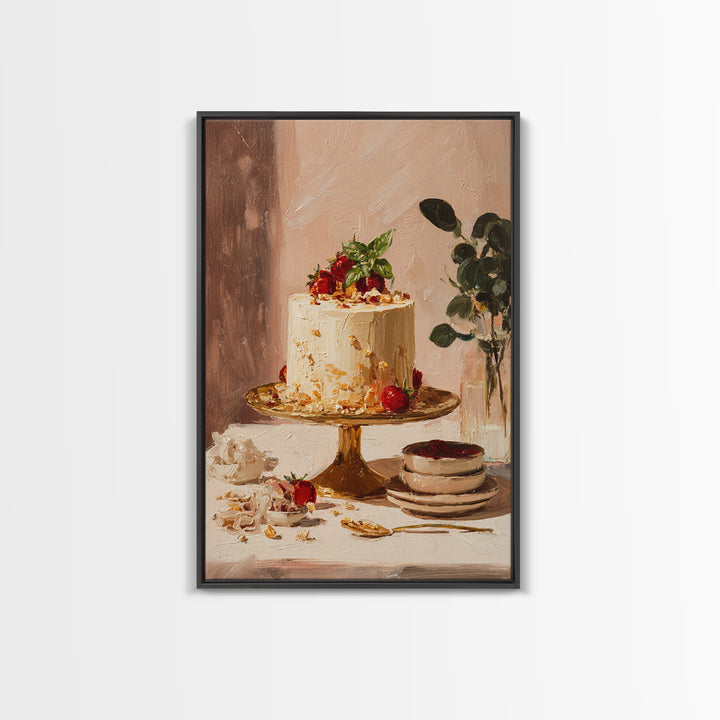 Parisian Dessert Poster Framed Canvas Print, Bakery Art, Bakery, Bakery Decor, Fine Art, Patisserie, Minimalist Decor, BAK-2x3-8