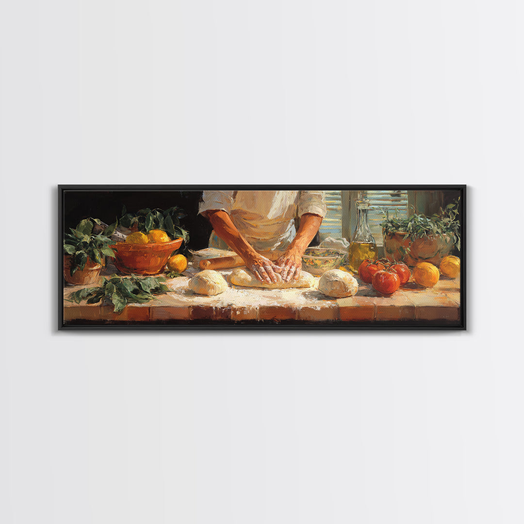 Baker Hands Shaping Dough Canvas Print, Bakery Art, Neutral Wall Art, Bakery Decor, Fine Art, Patisserie, Statement Artwork, BAK-3x1-33