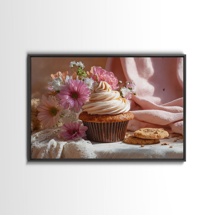 Cupcake Bouquet Painted Canvas Print, Bakery Art, Modern Decor, Bakery Decor, Fine Art, Patisserie, Wall Decor, Art Print, BAK-3x2-11