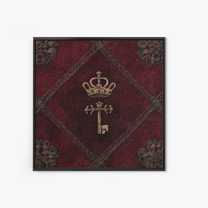 Dark Red Velvet Canvas Print, Baroque Art, Printable Wall Art, Living Room Decor, Fine Art, Ornate, Minimalist Wall Art, BAO-1x1-23