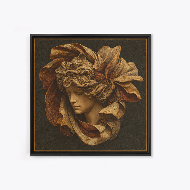 Mythic Goddess Figure Framed Canvas Print, Baroque Art, Eclectic Wall Art, Living Room Decor, Fine Art, Ornate, Gallery Decor, BAO-1x1-62