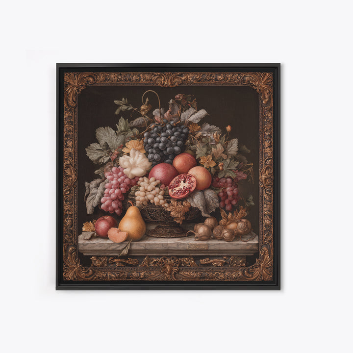 Lavish Banquet Fruit Composition Canvas Print, Baroque Art, Art Nouveau Decor, Living Room Decor, Fine Art, Ornate, Art Print, BAO-1x1-92