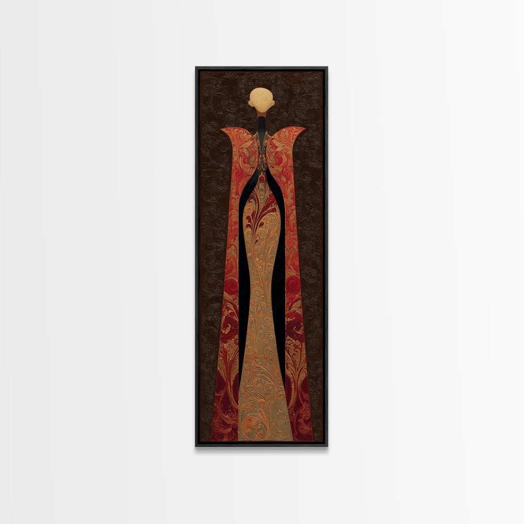 Mythic Goddess Figure Framed Canvas Print, Baroque Art, Eclectic Wall Art, Living Room Decor, Oil Painting, Ornate, BAO-1x3-50