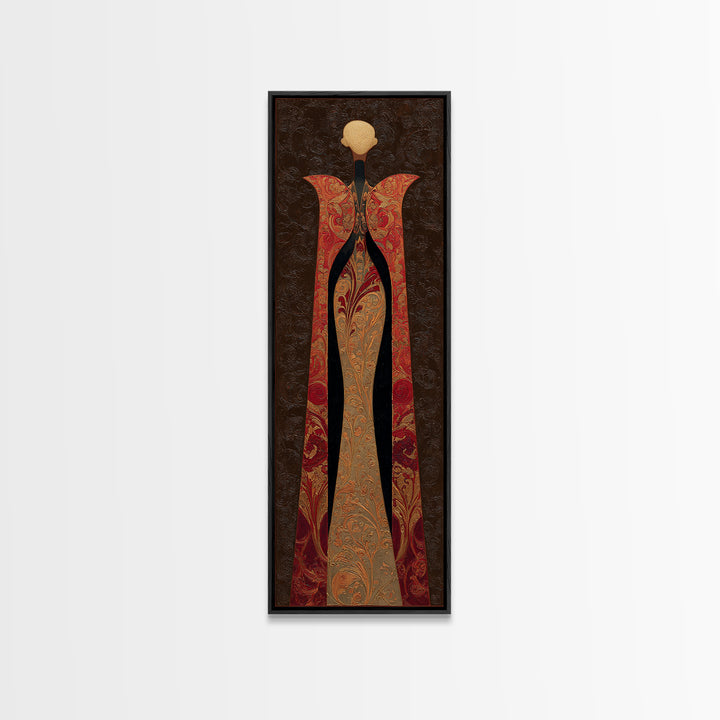 Mythic Goddess Figure Framed Canvas Print, Baroque Art, Eclectic Wall Art, Living Room Decor, Oil Painting, Ornate, BAO-1x3-50