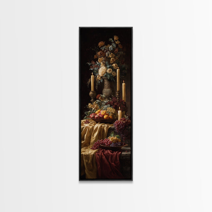 Lavish Banquet Fruit Composition Canvas Print, Baroque Art, Statement Artwork, Living Room Decor, Fine Art, Ornate, Painting, BAO-1x3-56