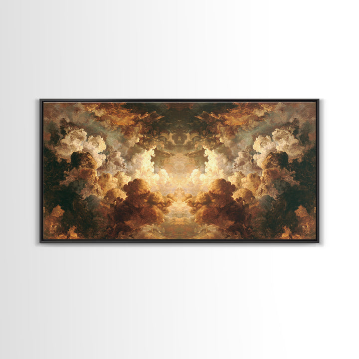 Angelic Hand Reaching Through Clouds Canvas Print, Baroque Art, Gallery Decor, Living Room Decor, Ornate, Minimalist Decor, BAO-2x1-41
