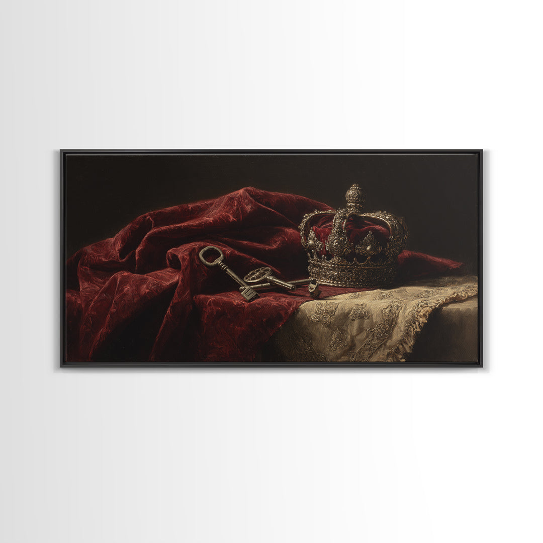 Dark Red Velvet Framed Canvas Print, Baroque Art, Contemporary Art, Living Room Decor, Fine Art, Ornate, 3d Wall Art, BAO-2x1-43