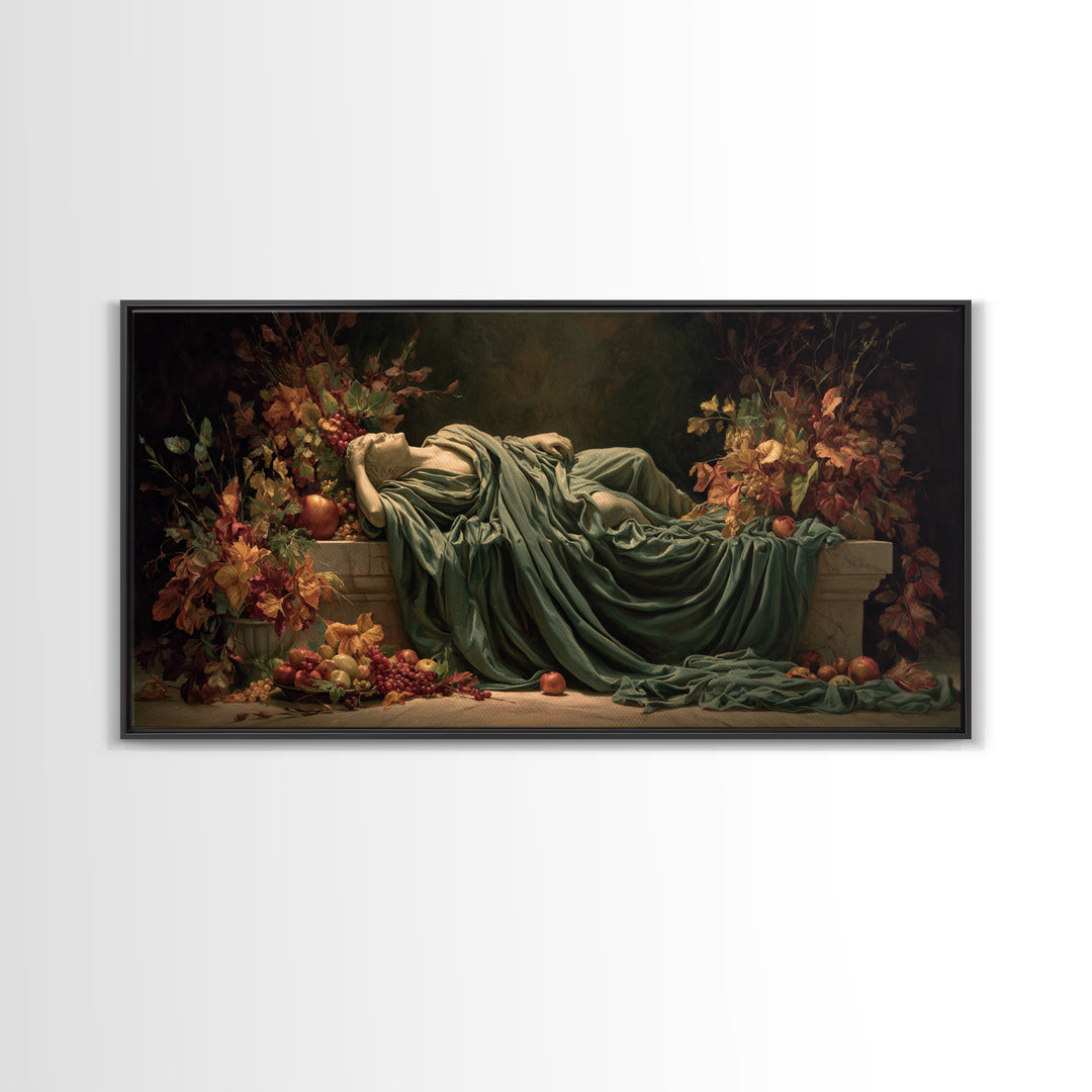 Mythic Goddess Figure Canvas Print, Baroque Art, Statement Artwork, Living Room Decor, Oil Painting, Ornate, Printable Wall Art, BAO-2x1-82