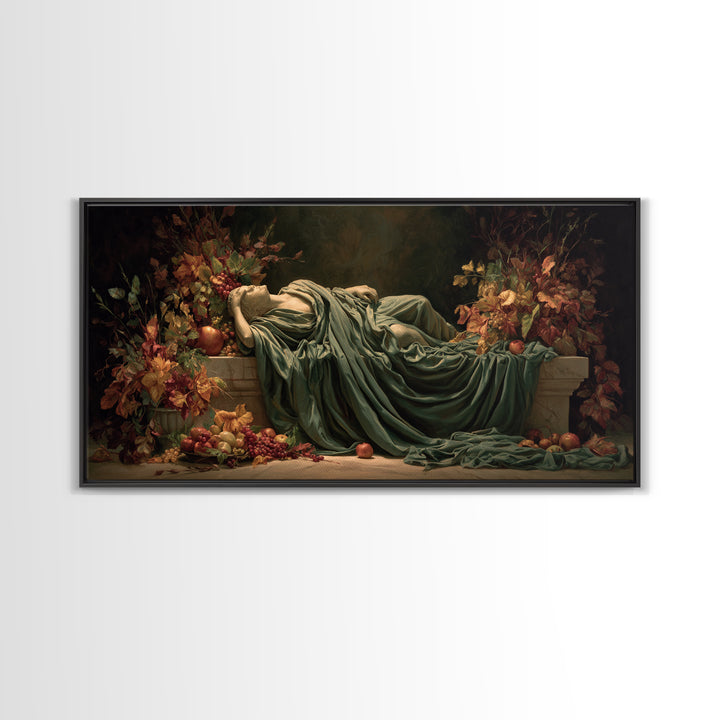 Mythic Goddess Figure Canvas Print, Baroque Art, Statement Artwork, Living Room Decor, Oil Painting, Ornate, Printable Wall Art, BAO-2x1-82