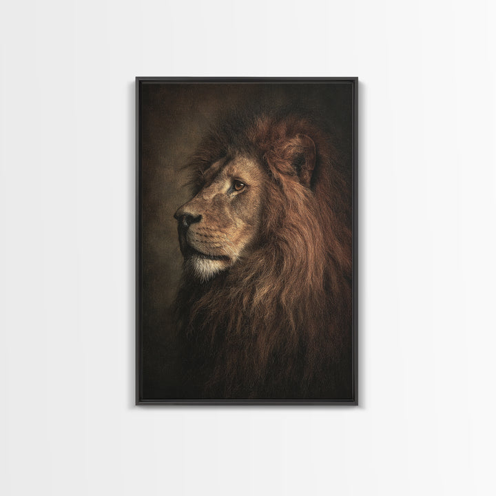 Royal Lion Portrait Canvas Print, Baroque Art, Statement Artwork, Living Room Decor, Fine Art, Ornate, Painting, BAO-2x3-49