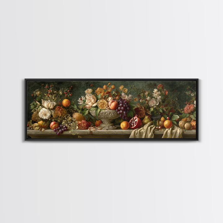 Ornamental Shell and Pearl Composition Canvas Print, Baroque Art, Minimalist Decor, Living Room Decor, Fine Art, Ornate, BAO-3x1-38