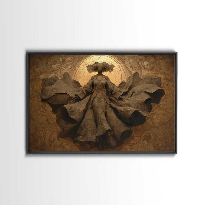 Mythic Goddess Figure Canvas Print, Baroque Art, Art, Living Room Decor, Oil Painting, Ornate, Modern Wall Art, BAO-3x2-42